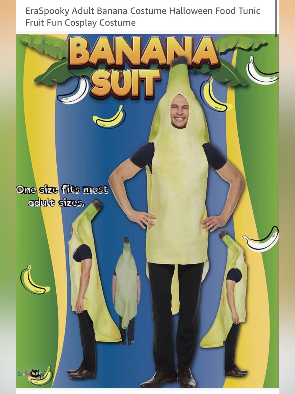 Adult Banana Costume / Yellow Banana Suit